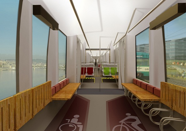 O espaço do trem destinado a cadeirantes e ciclistas (Foto: Reprodução)